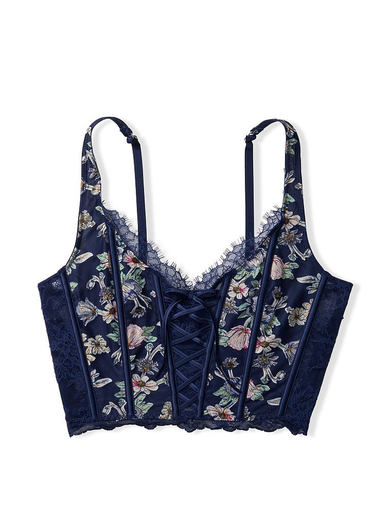 Victoria's Secret Unlined Lace - Up Bra Top - Navy / Pink Floral –  HIGHSTREET.CO.ZA
