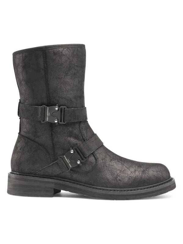 Karl Lagerfeld Paris Faux Shearling Biker Boots