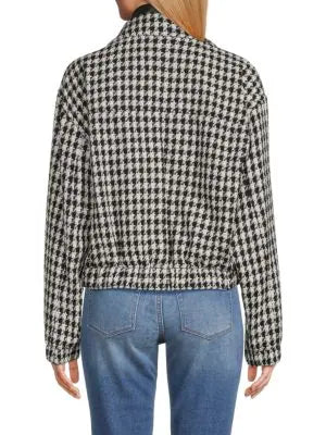 Karl Lagerfeld Paris Houndstooth Moto Jacket