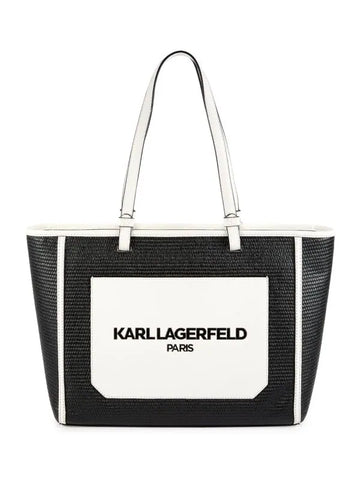 Karl Lagerfeld Paris Maybelle Logo Tote Black / White