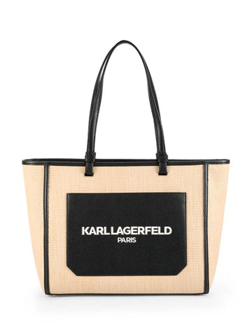 Karl Lagerfeld Paris Maybelle Logo Tote Natural / Black