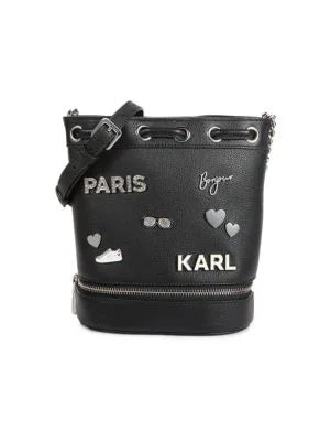 Karl Lagerfeld Paris Nantes Graphic Leather Bucket Bag