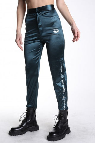 770 Satin Tailored Trousers - Emerald Green