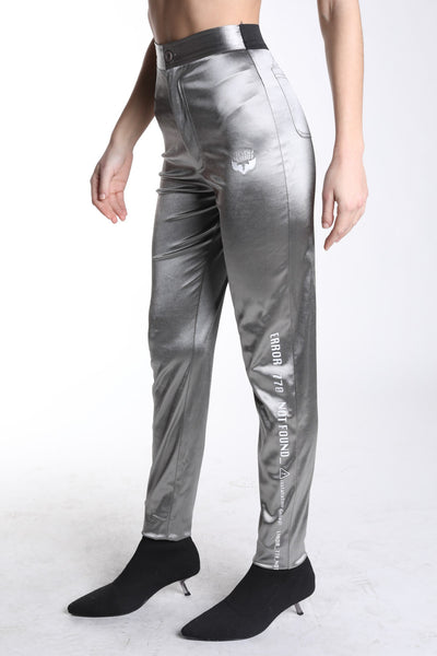 770 Satin Tailored Trousers - Silver
