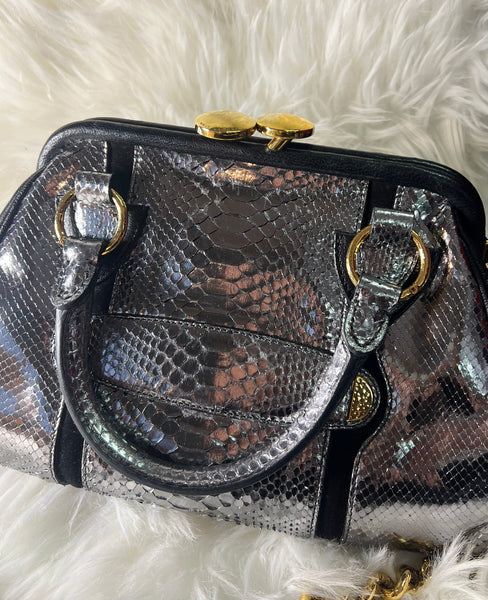 Marc Jacobs Metallic Silver Python Snakeskin Bag  (Pre Loved)