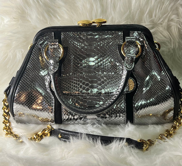 Marc Jacobs Metallic Silver Python Snakeskin Bag  (Pre Loved)