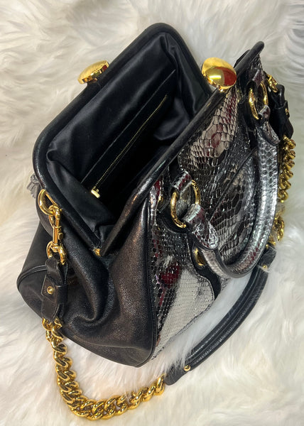 Marc Jacobs Metallic Silver Python Snakeskin Bag  (Pre Loved)