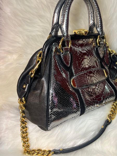 Marc Jacobs Metallic Silver Python Snakeskin Bag  (Pre Loved)