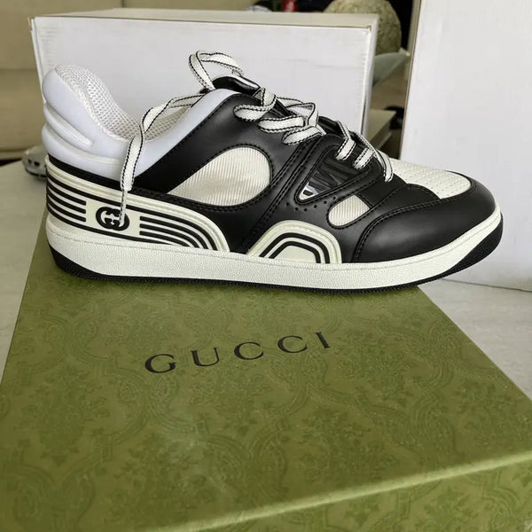 Gucci BASKET Lace Up Low-Top Sneakers