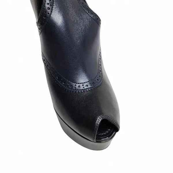 Louis Vuitton Leather Ankle Strap Peep Toe Stiletto