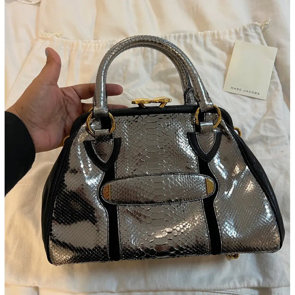 Marc Jacobs Metallic Silver Python Snakeskin Bag  (Pre Loved)