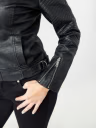 True Religion Black Faux Leather  & Faux Fur Collar Moto Jacket