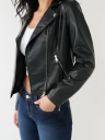 True Religion Faux Black Leather Moto Jacket