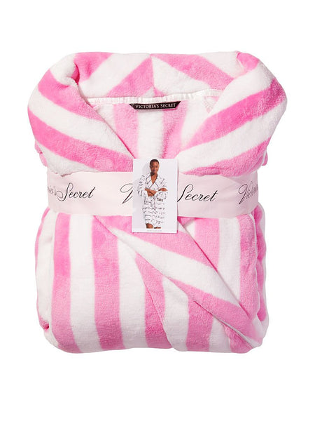 Victoria's Secret Short Cosy Robe - Bright Hibiscus Stripe